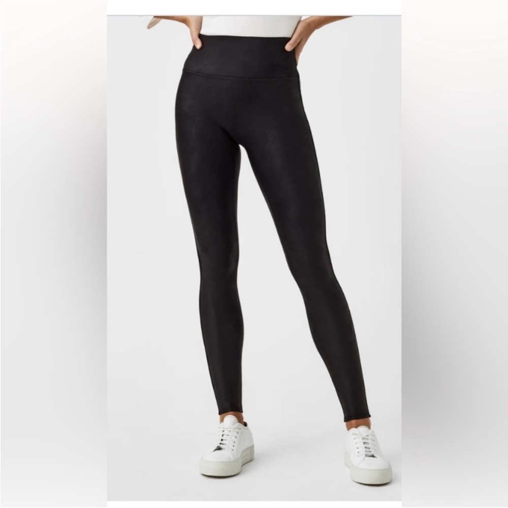 Spanx Faux Leather Fleece Lined leggings size 2x